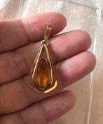 Vintage double ketting hanger teka amerikaner theodor klotz, Verzenden, Gebruikt, Goud, Met edelsteen