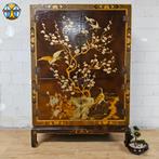 Vintage Chinese kast vogels & bloemen, rood & goud (bohemian, ., 100 tot 150 cm, Oosters / Aziatisch / Chinoiserie / bohemian / vintage