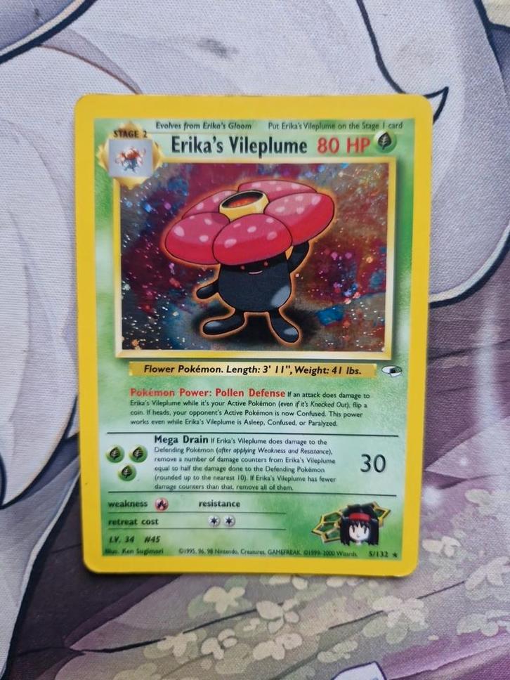 Erika's Vileplume 5/132 Gym Hero's Challenge 2000 Wotc, Hobby en Vrije tijd, Verzamelkaartspellen | Pokémon, Zo goed als nieuw