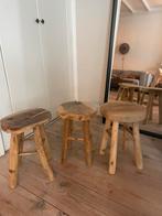 3 houten krukjes, Huis en Inrichting, Ophalen of Verzenden