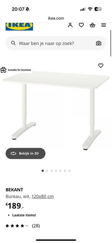 Ikea bekant bureau wit 120x80 - afbeelding 3