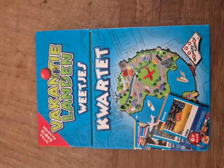 Vakantielanden Weetjes Kwartet - Leerzaam & Leuk!, Hobby en Vrije tijd, Gezelschapsspellen | Kaartspellen, Zo goed als nieuw, Drie of vier spelers
