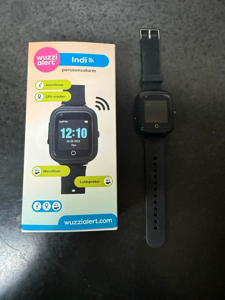 Wuzzi Alert Indi Persoonsalarm Horloge, Sieraden, Tassen en Uiterlijk, Smartwatches, Zo goed als nieuw, Android, Zwart, GPS, Ophalen of Verzenden