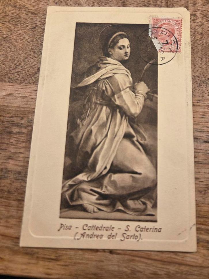 De heilige Catharina van Alexandrië - Andrea del Sarto, Verzamelen, Ansichtkaarten | Themakaarten, Gelopen, Voor 1920, Overige thema's