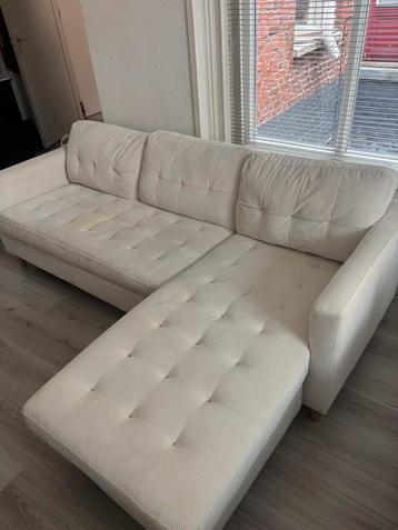 Witte hoekbank  2,15 m breed