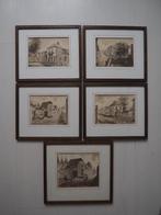 5x aquarel schilderijen in houten lijst binnenstad Den Bosch, Ophalen of Verzenden