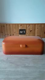 EMAILLE GEVLAMDE/TERRACOTTA BROODTROMMEL., Antiek en Kunst, Ophalen of Verzenden