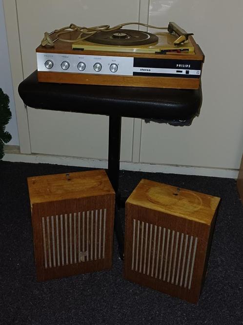 Nostalgische, retro pickup in houten koffer van Philips, Audio, Tv en Foto, Platenspelers, Niet werkend, Platenspeler, Philips