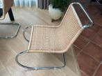 Mies van der Rohe 'MR10' Rattan Easy Chairs, Ophalen, Minder dan 50 cm, Gebruikt, Hout