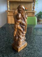 Houtsnijwerk, olijfhout, moeder, kind, handgesneden, vintage, Antiek en Kunst, Ophalen
