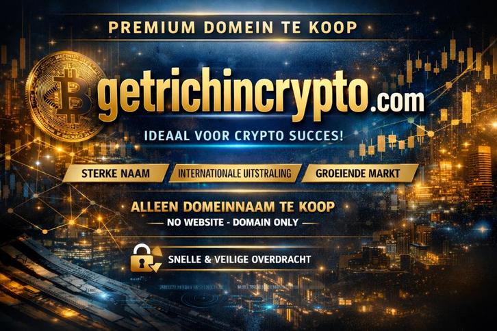 PREMIUM DOMEIN TE KOOP – getrichincrypto .com, Computers en Software, Overige Computers en Software, Nieuw, Ophalen