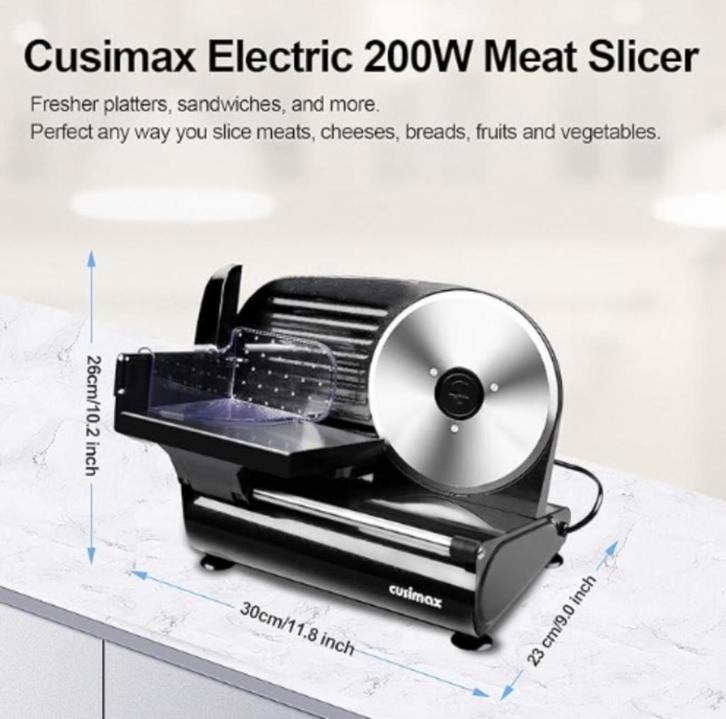 Cusimax snijmachine 120V met omvormer, Huis en Inrichting, Keuken | Keukenbenodigdheden, Zo goed als nieuw, Ophalen of Verzenden