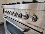 ☘️️Luxe Fornuis Boretti 90 cm rvs 6 pits 1 grote oven, 60 cm of meer, 5 kookzones of meer, Vrijstaand, 90 tot 95 cm