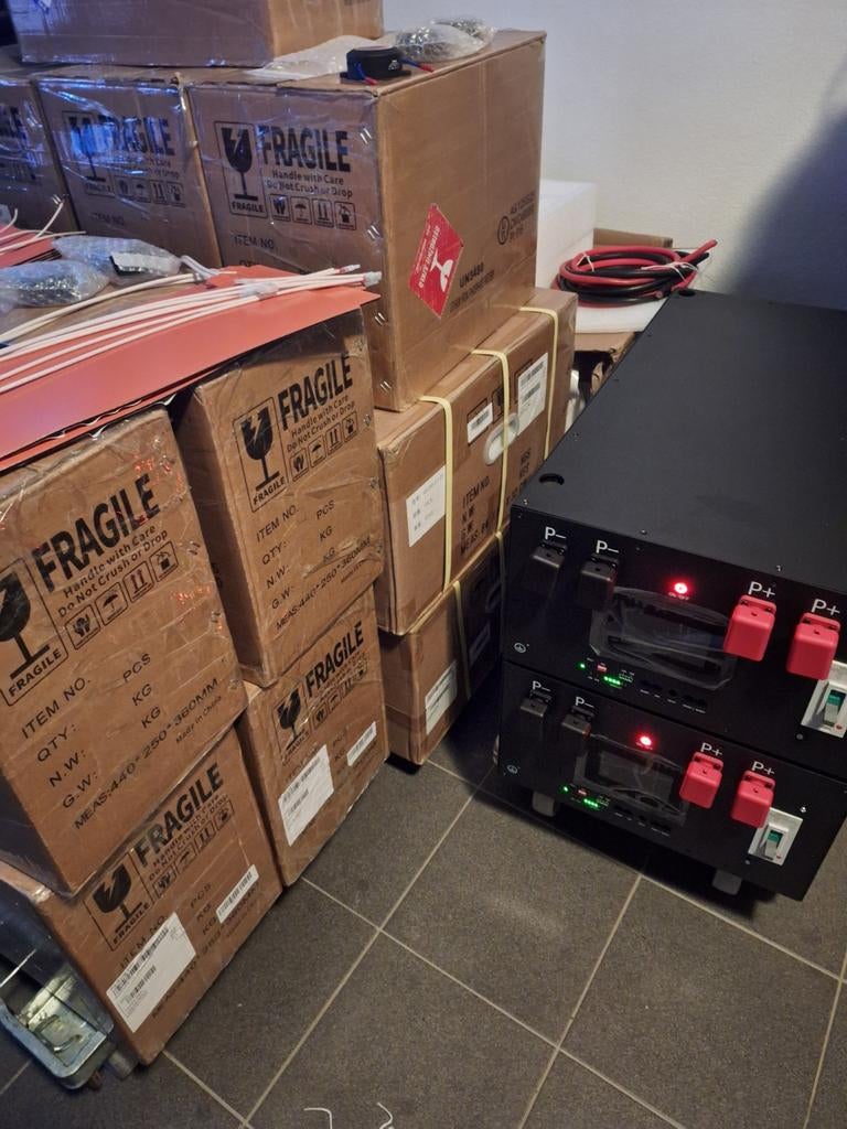 Batterij LiFe04 16 kwh nieuw met 19v JK BMS 200A, Ophalen of Verzenden, Nieuw