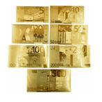 7 st. 24k blad gouden Euro Biljetten 5/10/20/50/100/200/500, Postzegels en Munten, Bankbiljetten | Europa | Eurobiljetten, Verzenden