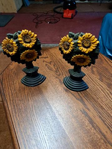 Gietijzeren Deurstoppers - Zonnebloem Design (2 stuks) beschikbaar voor biedingen