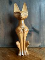 Houten Beeld Siamese kat, Antiek en Kunst, Kunst | Beelden en Houtsnijwerken, Ophalen of Verzenden