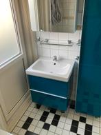 Ikea badmeubel blauw (wastafel, hoge kast en spiegelkast), Huis en Inrichting, Badkamer | Badkamermeubels, Ophalen, Spiegelkast