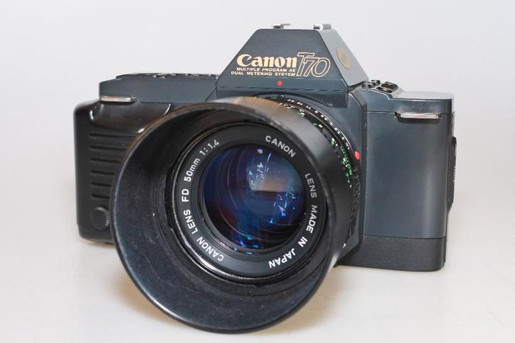 Canon T70: een prima alternatief voor een AE-1, Audio, Tv en Foto, Fotocamera's Analoog, Gebruikt, Spiegelreflex, Canon, Ophalen of Verzenden