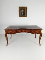 Louis XV dubbelzijdig mahonie en rozenhout plat bureau, Antiek en Kunst, Antiek | Meubels | Tafels, Ophalen