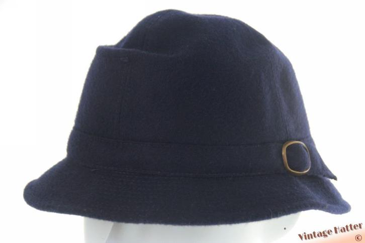 Vintage Baantjer vissershoed donkerblauw wol mix mt. 54 = XS, Kleding | Heren, Hoeden en Petten, Zo goed als nieuw, Hoed, 57 cm (M, 7⅛ inch) of minder