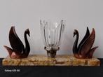 Art Deco nachtlamp tafellamp met twee zwanen, Ophalen of Verzenden