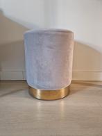 Grijze en "gouden" poef van velours, Ophalen, Stof, Minder dan 50 cm, Gebruikt