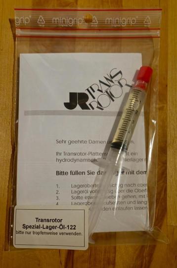 Transrotor Lageröl 122 high end lager olie aanbieding beschikbaar voor biedingen