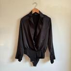 Black Satin Zara Bodysuit / Long Sleeve Blouse size S, Kleding | Dames, Blouses en Tunieken, Ophalen of Verzenden, Zo goed als nieuw