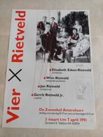 Expositie affiche. 4 X Rietveld., Verzamelen, Posters, Rechthoekig Staand, Ophalen of Verzenden, Zo goed als nieuw, A1 t/m A3