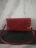 Vintage roodbruine leren schoudertas Ted Lapidus, Sieraden, Tassen en Uiterlijk, Ophalen of Verzenden, Gebruikt, Rood, Leer