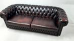 Chesterfield 2,5-zits bank in roodbruin  leer, Ophalen of Verzenden