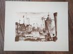Prent Enkhuizen, Verzamelen, Foto's en Prenten, Verzenden, Voor 1940, Gebruikt