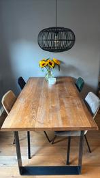 Robuuste eiken eetkamertafel, Huis en Inrichting, Ophalen, 200 cm of meer, 50 tot 100 cm, Zo goed als nieuw