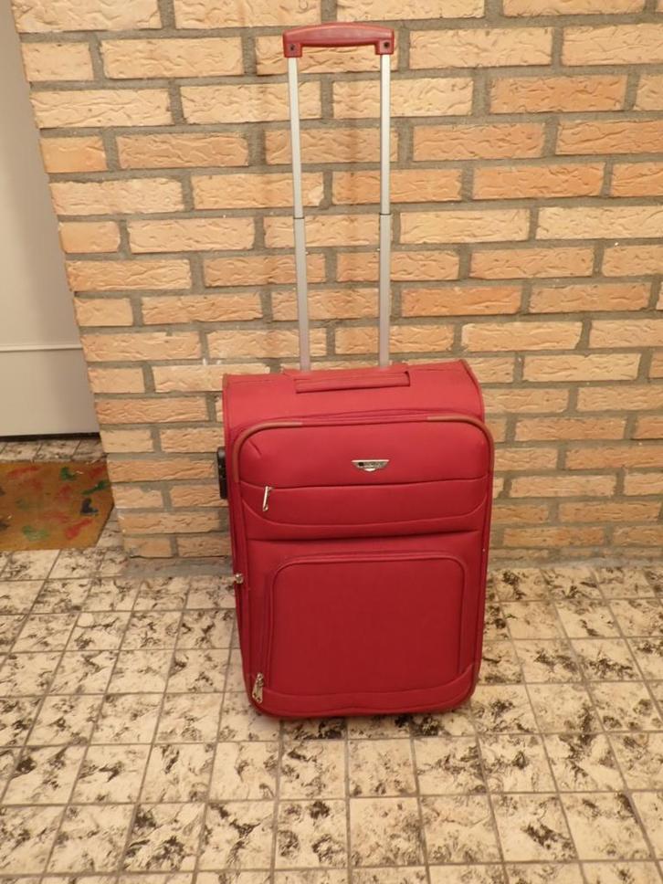 Rolkoffer, Sieraden, Tassen en Uiterlijk, Koffers, Zo goed als nieuw, Zacht kunststof, 50 tot 60 cm, 35 tot 45 cm, Uitschuifbare handgreep