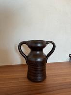 Vintage vaasje bruin aardewerk keramiek, Ophalen of Verzenden