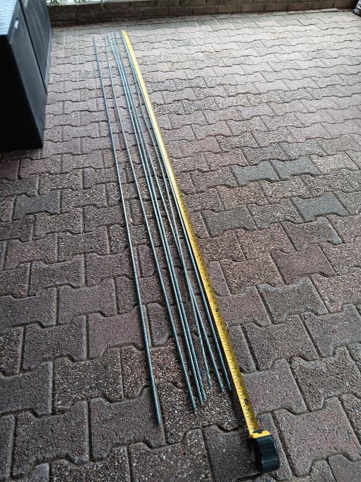 7 x 3.00mtr draadeind 8mm + 1 x 2.70mtr draadeind 8mm, Doe-het-zelf en Verbouw, IJzerwaren en Bevestigingsmiddelen, Nieuw, 250 mm of meer