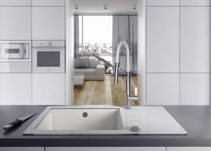 Een luxe witte keukenkraan met handdouche Gerbera White, Huis en Inrichting, Keuken | Keukenbenodigdheden, Nieuw, Verzenden