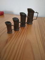 vier maatbekertjes tin met merkje, Antiek en Kunst, Ophalen of Verzenden