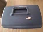 Delsey beautycase met borstel, vijlen en massagespons, blauw, Gebruikt, Blauw, Met spiegeltje(s), Ophalen of Verzenden