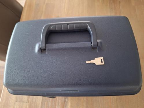 Delsey beautycase met borstel, vijlen en massagespons, blauw, Sieraden, Tassen en Uiterlijk, Beautycases, Gebruikt, Hardcase, Blauw