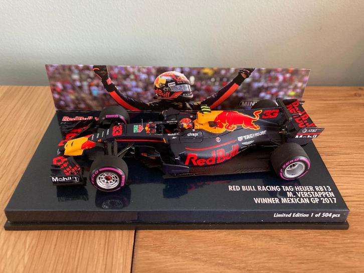 ✅ Max Verstappen 1:43 3e F1 win Mexico 2017 504pcs RB13, Verzamelen, Automerken, Motoren en Formule 1, Nieuw, Formule 1, Ophalen of Verzenden