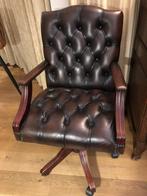 LEDEREN BUROSTOEL - ARMSTOEL LEDER - BUREAUSTOEL Eichholtz, Ophalen, Gebruikt, Bruin, Eichholtz