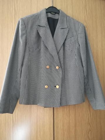 Zwart-wit jasje met goudkleurige knopen - maat 40 beschikbaar voor biedingen