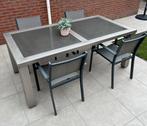Rvs tuinset / tuintafel / terras, Tuin en Terras, Tuinsets en Loungesets, Ophalen, Zo goed als nieuw, Rvs