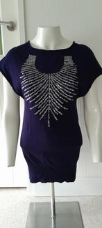 Blauwe top met pailletten, maat S, Blauw, Ophalen of Verzenden, Zo goed als nieuw, Maat 36 (S)