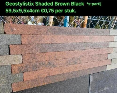 Gevelsteen metselstenen geostylistix brown black s-partij, Tuin en Terras, Bielzen en Borders, Nieuw, Blok, Beton, Minder dan 25 cm