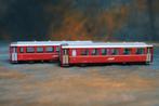 2 bemo rijtuigen Rhatische bahn. rood, Overige merken, Gelijkstroom, Wagon, Ophalen of Verzenden