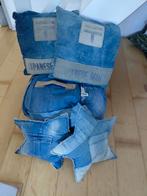 LODSH denim poef en denim kussens, Ophalen, Zo goed als nieuw