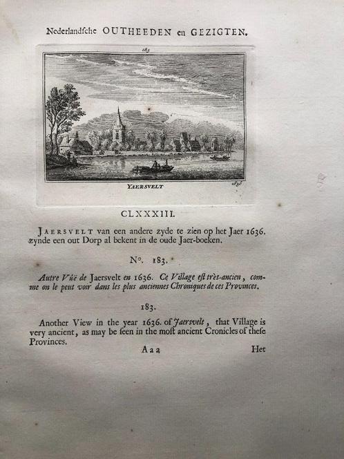 183 / Jaarsveld Yaersvelt Kopergravure 1732, Antiek en Kunst, Kunst | Etsen en Gravures, Ophalen of Verzenden